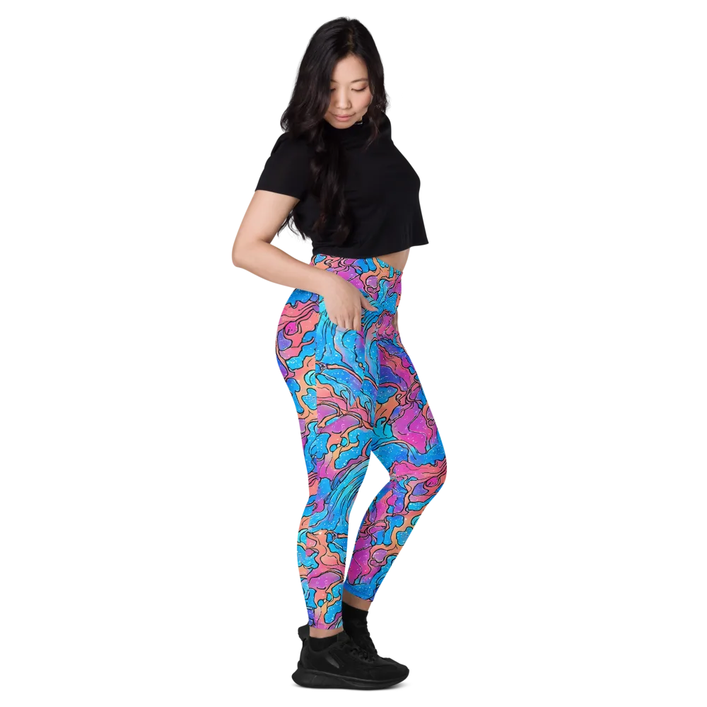 Tidal Confetti on Leggings with Pockets — Right