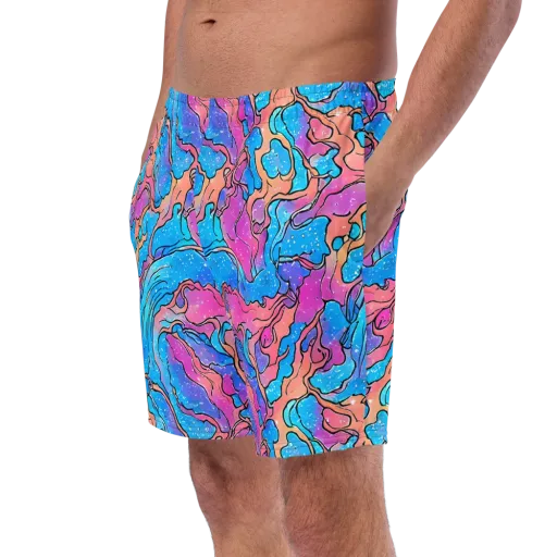 Tidal Confetti on a Swim Trunks