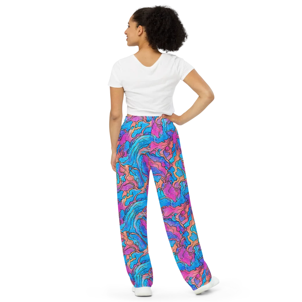 Tidal Confetti on Wide-Leg Pants — Back