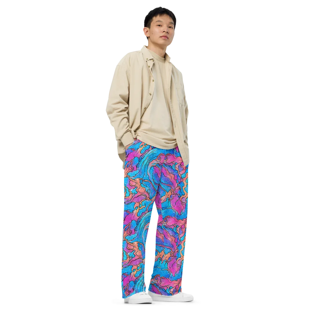 Tidal Confetti on Wide-Leg Pants — Right Front