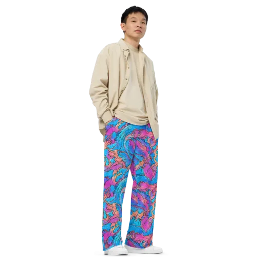Tidal Confetti on a Wide-Leg Pants