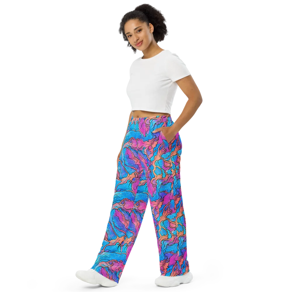 Tidal Confetti on Wide-Leg Pants — Left Front
