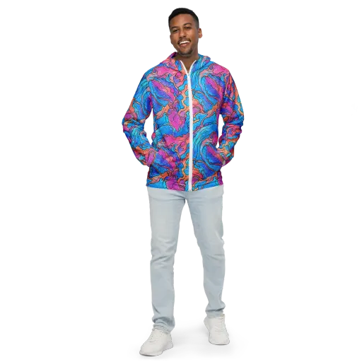 Tidal Confetti on a Men's Windbreaker