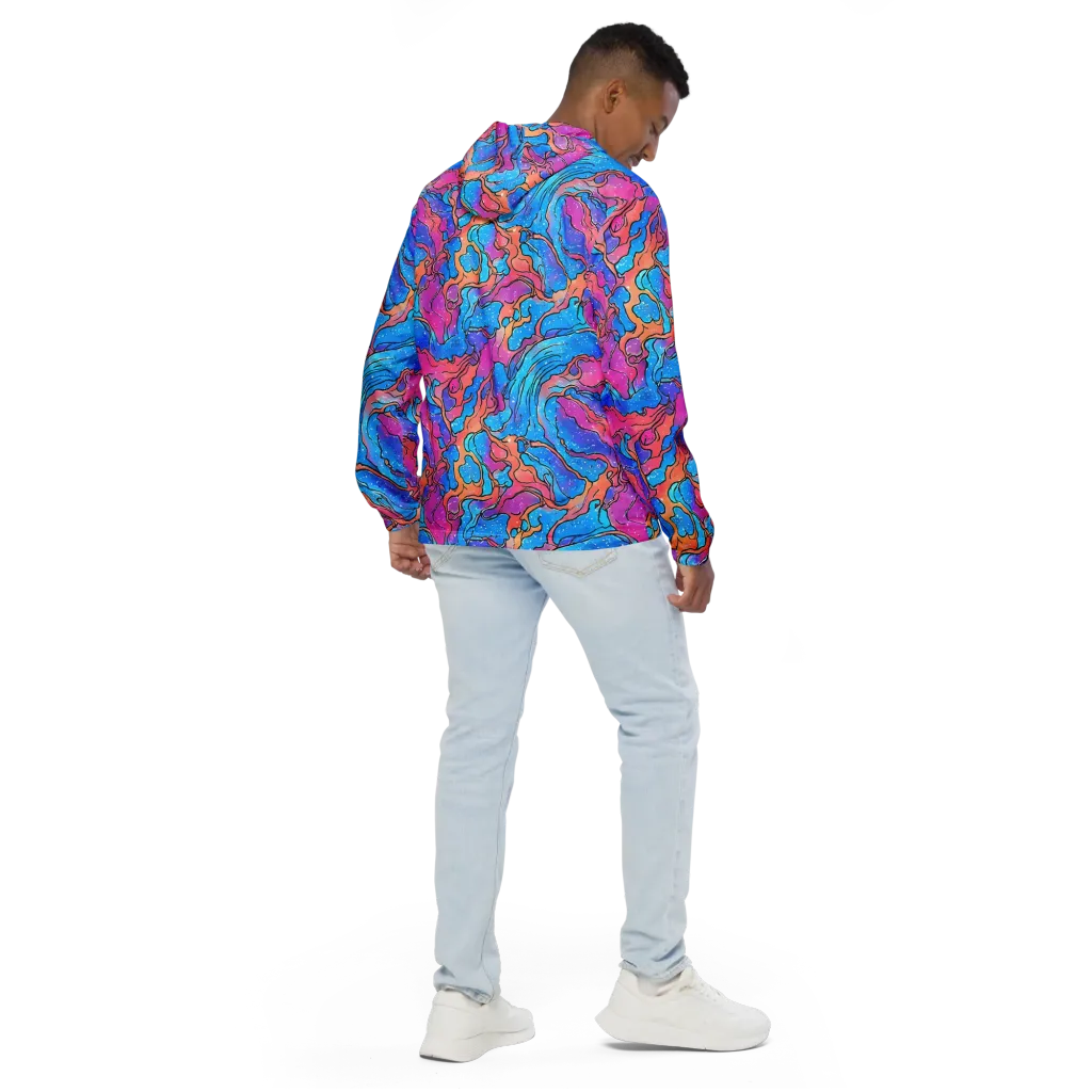 Tidal Confetti on Men's Windbreaker — Back
