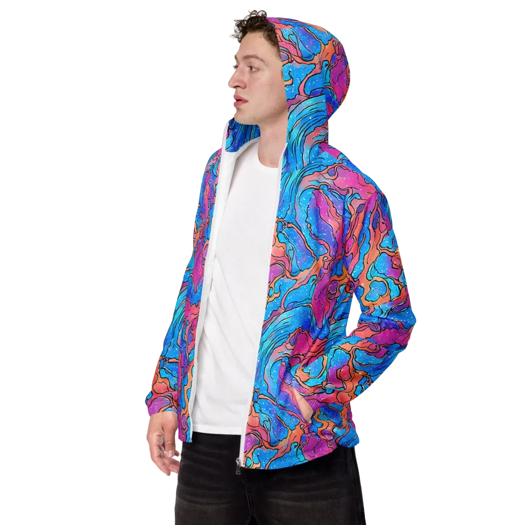 Tidal Confetti on Men's Windbreaker — Left Front