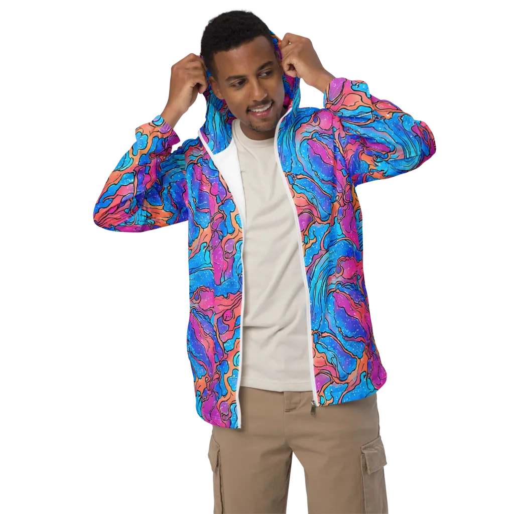 Tidal Confetti on Men's Windbreaker — Front