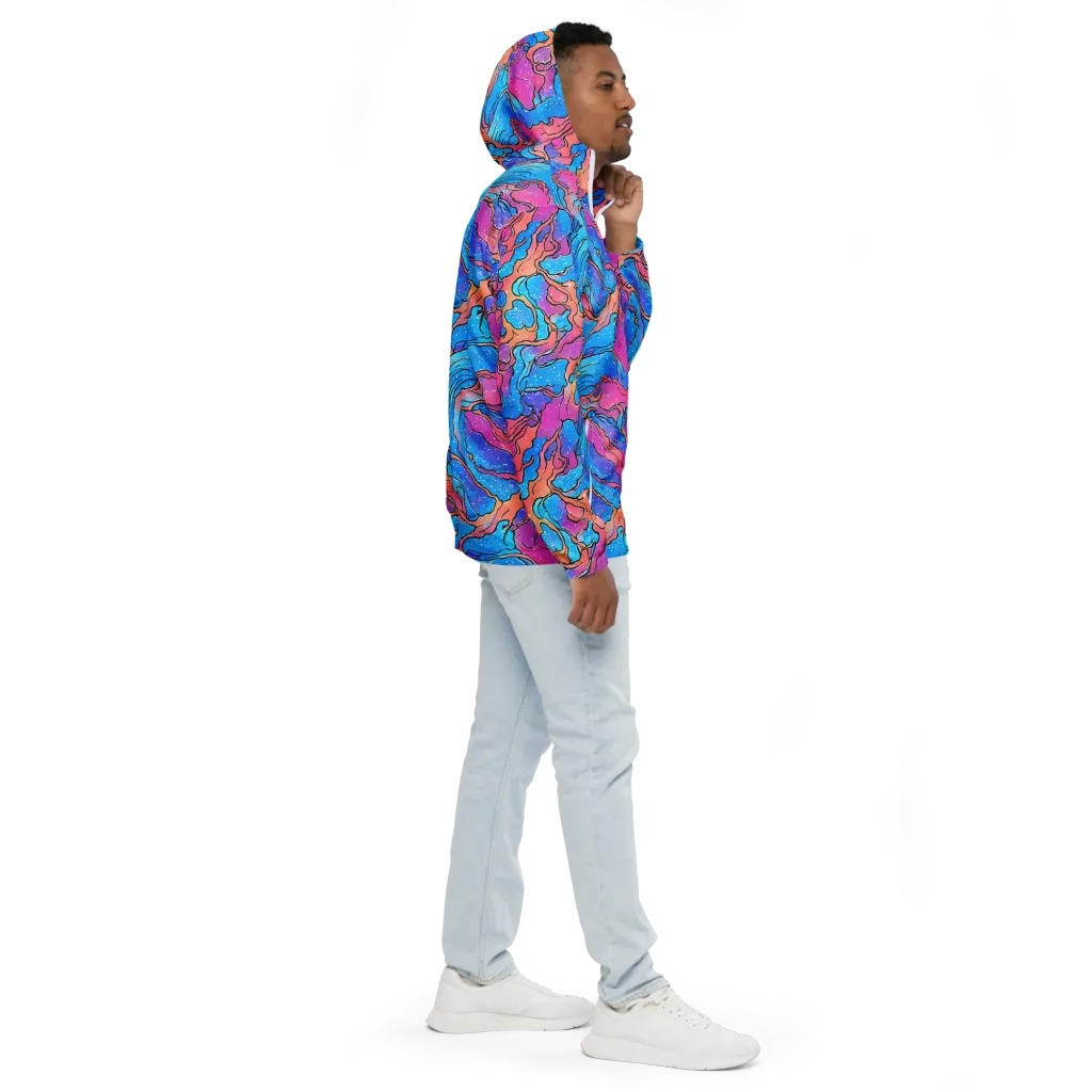 Tidal Confetti on Men's Windbreaker — Right