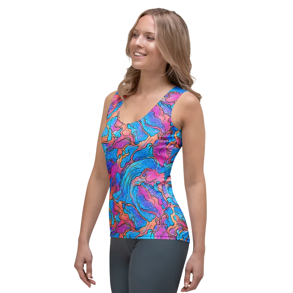 Tidal Confetti on Women's Tank Top — Left Front