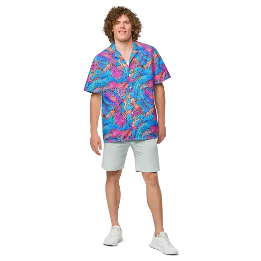 Tidal Confetti on a Button Shirt