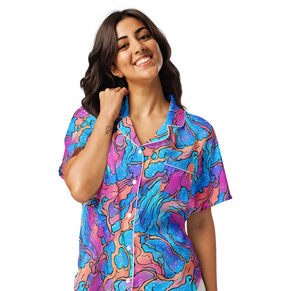 Tidal Confetti on Women's Short Sleeve Pajama Top — Front