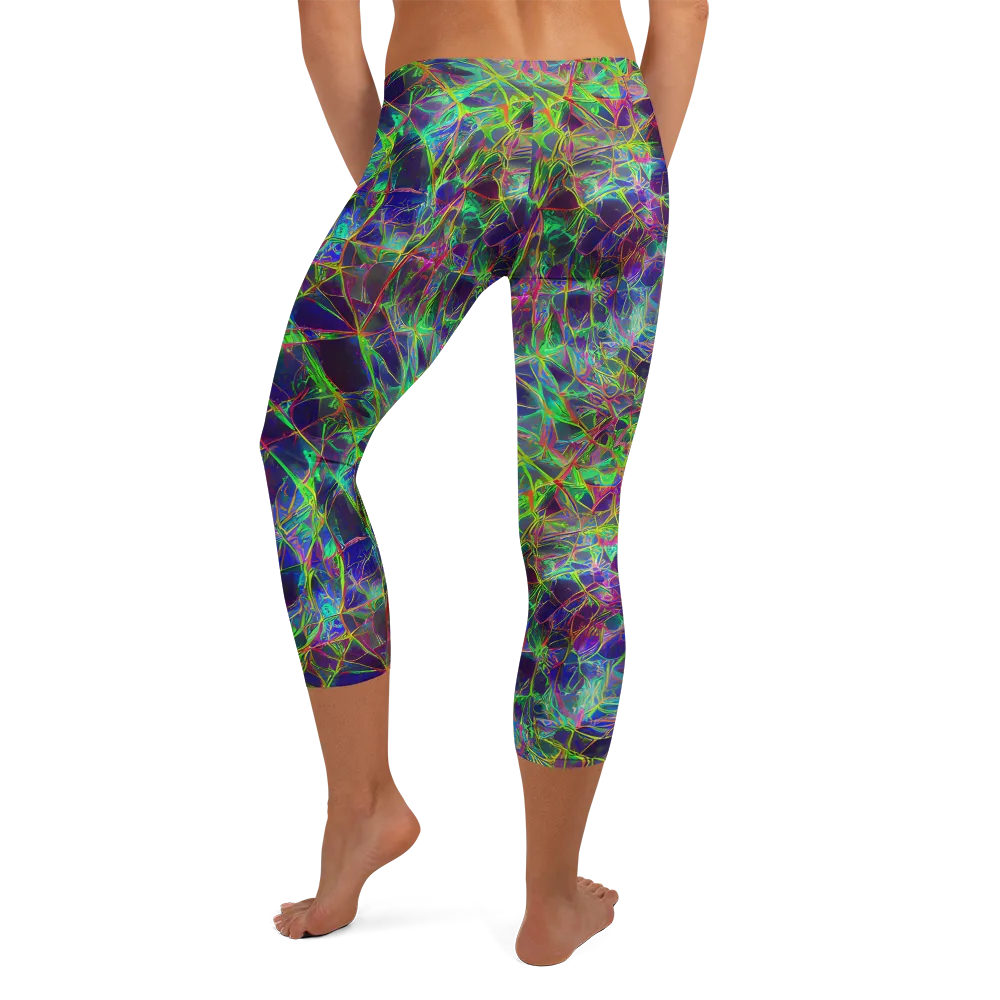 Kaleido Grove on Capri Leggings — Back