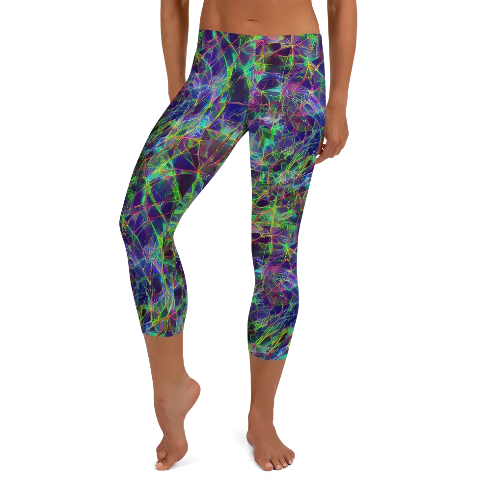 Kaleido Grove on Capri Leggings — Front
