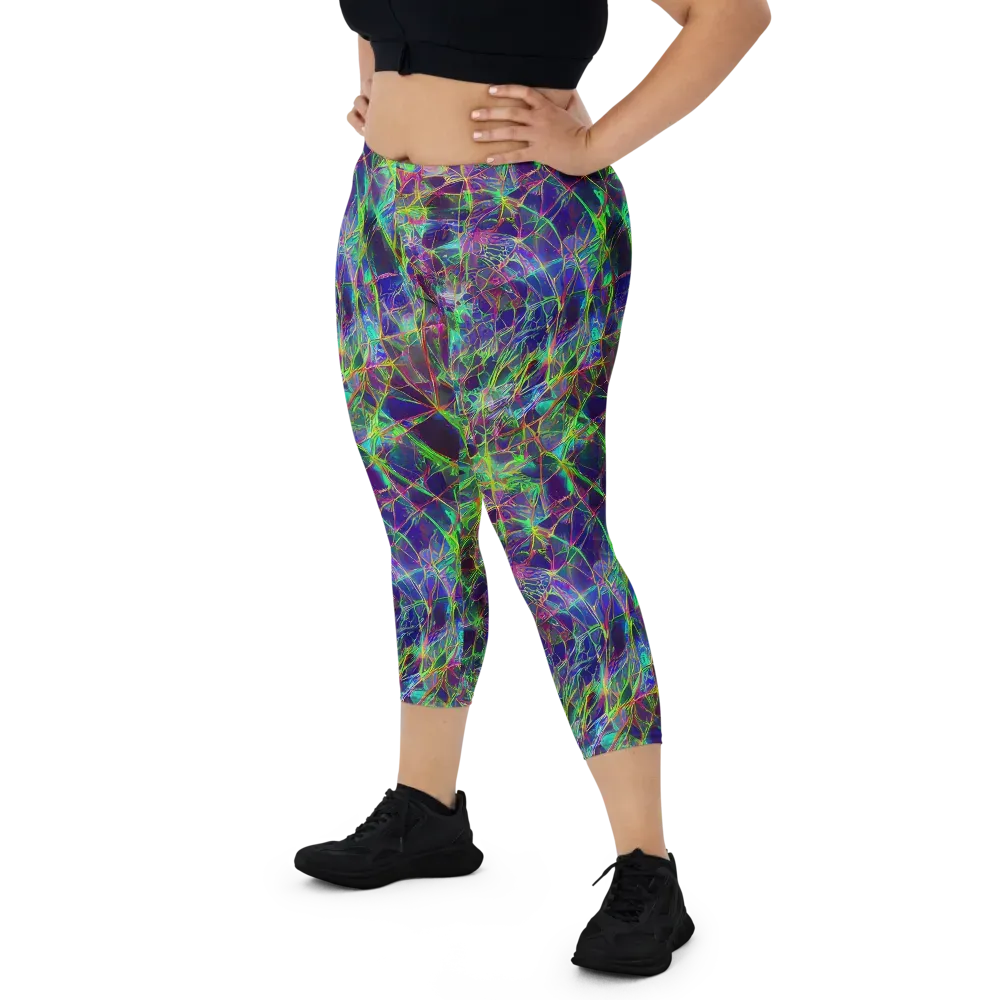 Kaleido Grove on Capri Leggings — Front