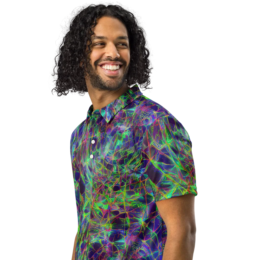 Kaleido Grove on Men's Slim Fit Polo Shirt — Left Front