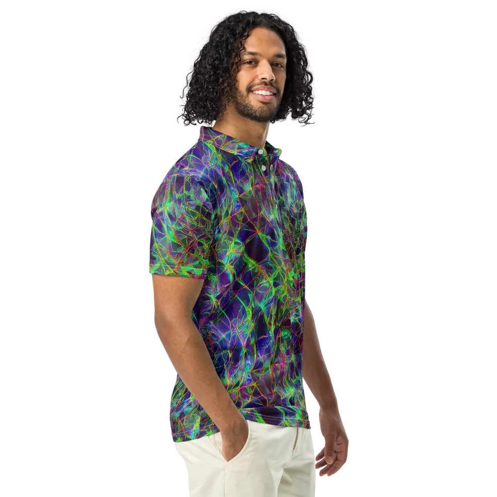 Kaleido Grove on Men's Slim Fit Polo Shirt — Right Front