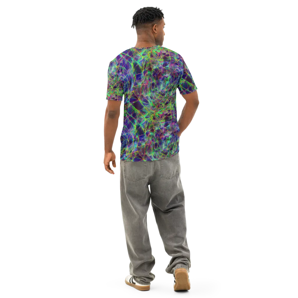 Kaleido Grove on Men's Cotton Crew Neck T-Shirt — Back