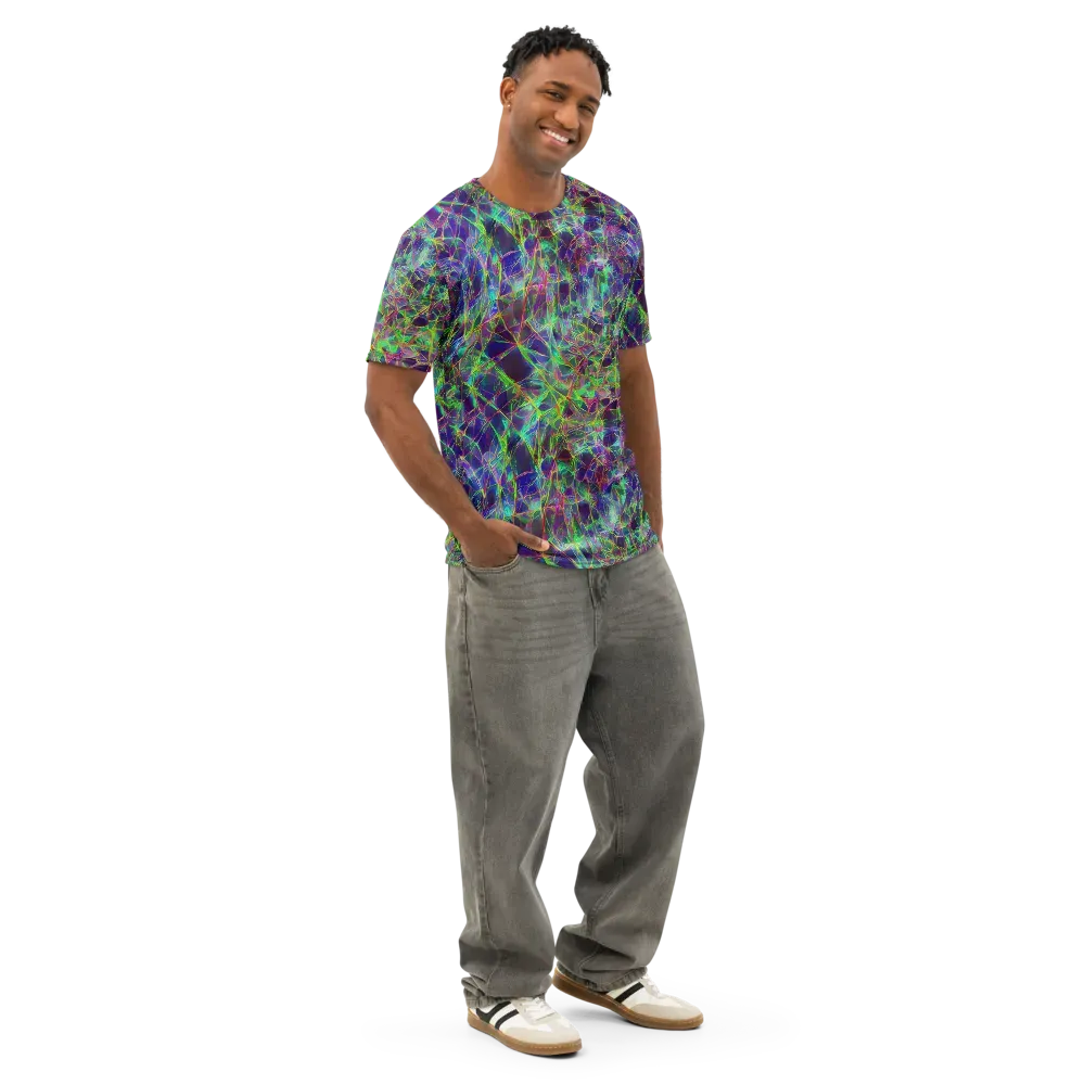 Kaleido Grove on Men's Cotton Crew Neck T-Shirt — Right Front