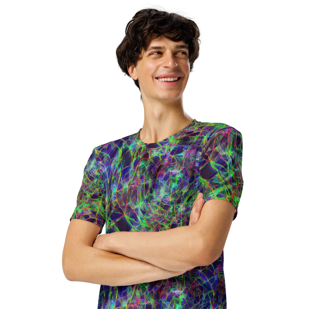 Kaleido Grove on Men's Crew Neck T-Shirt — Left Front