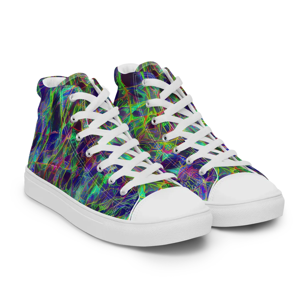 Kaleido Grove on Men's High Top Canvas Shoes — Right Front