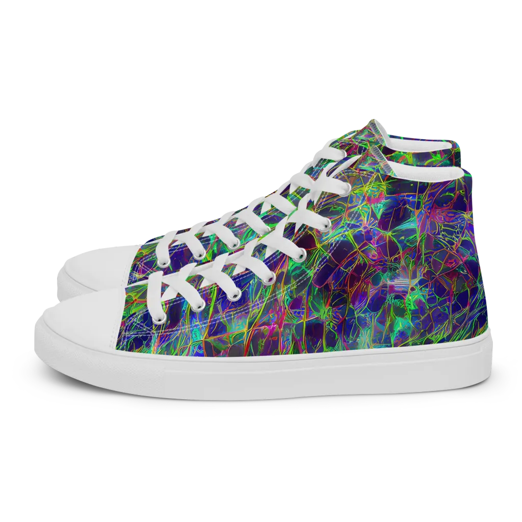 Kaleido Grove on Men's High Top Canvas Shoes — Left