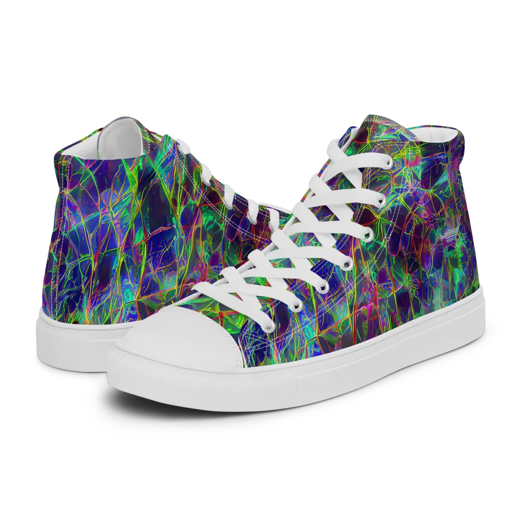 Kaleido Grove on Men's High Top Canvas Shoes — Left