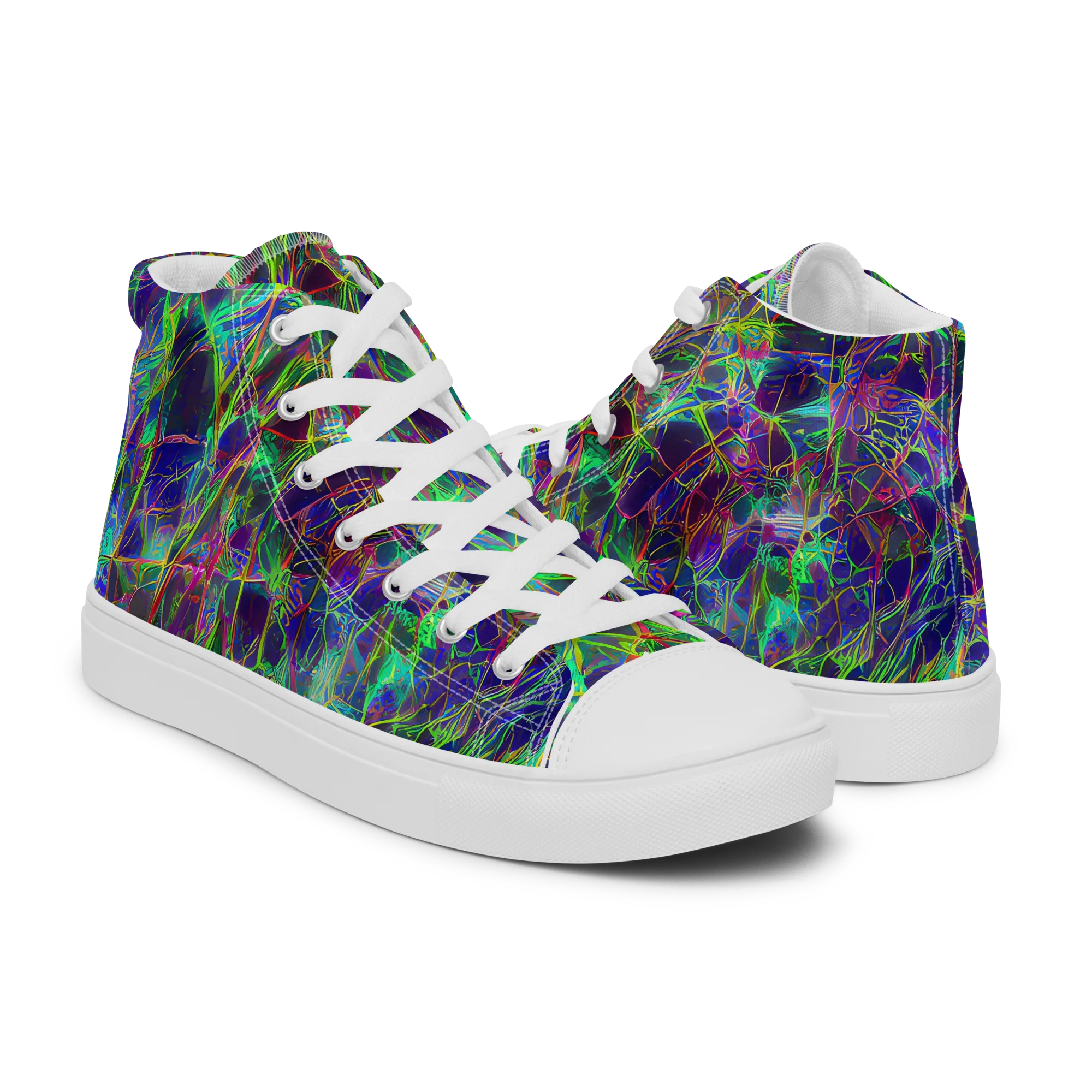Kaleido Grove on Men's High Top Canvas Shoes — Right