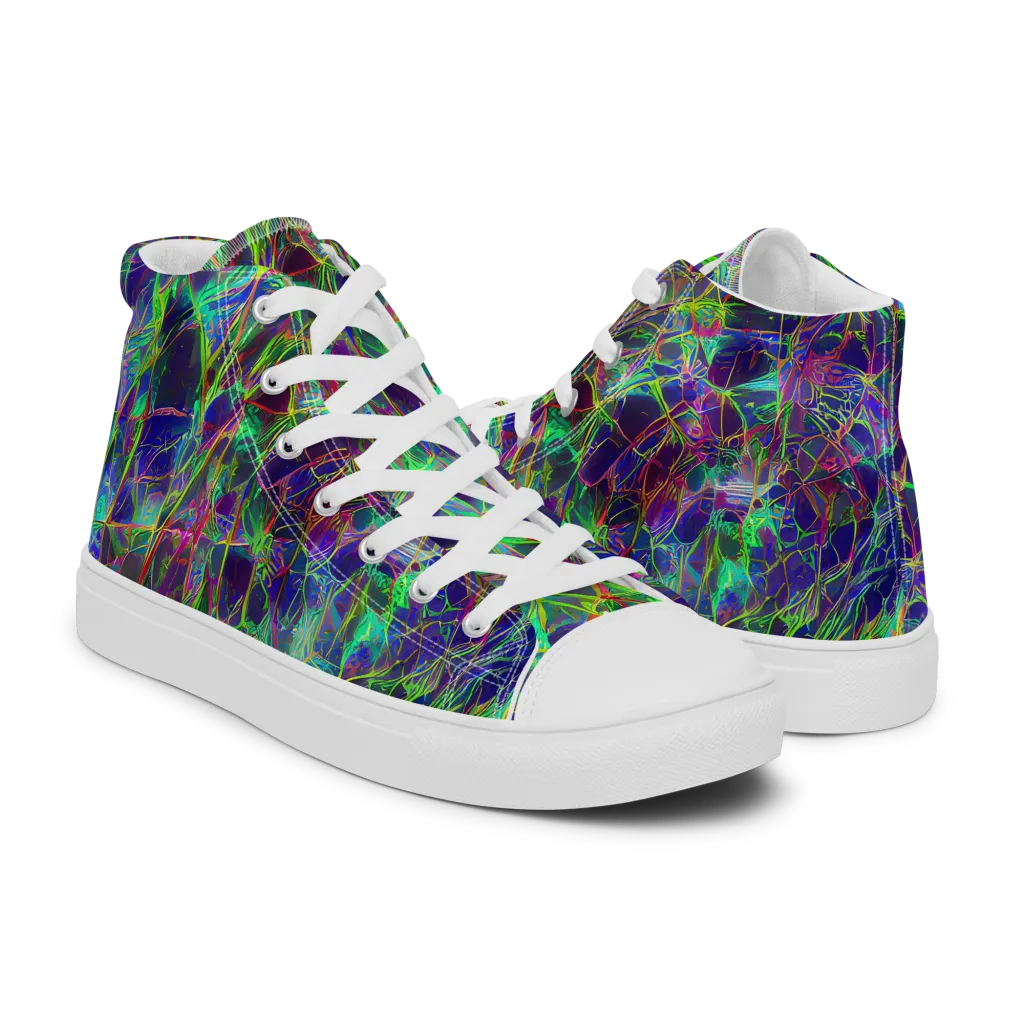 Kaleido Grove on Men's High Top Canvas Shoes — Right