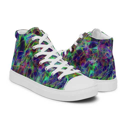 Kaleido Grove on a Men's High Top Canvas Shoes