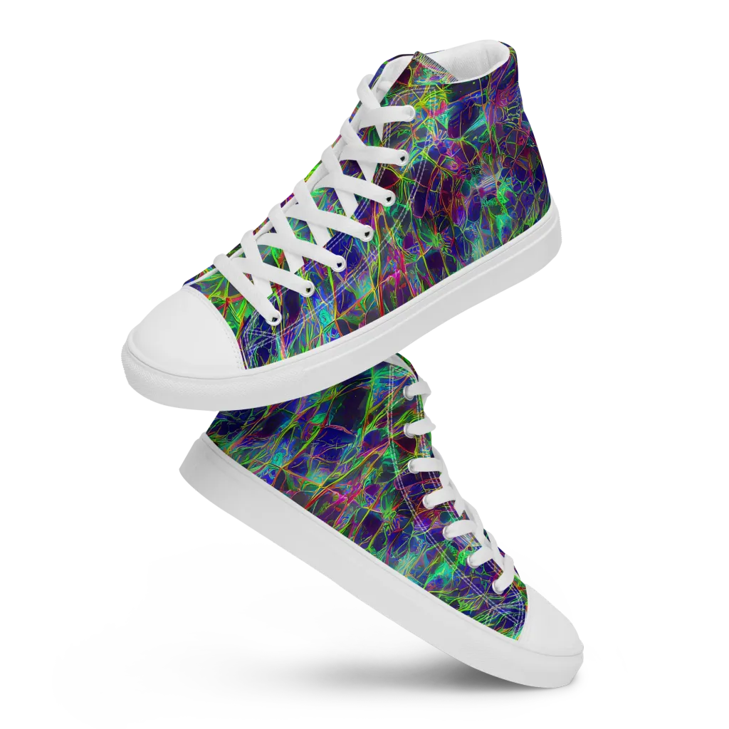 Kaleido Grove on Men's High Top Canvas Shoes — Front