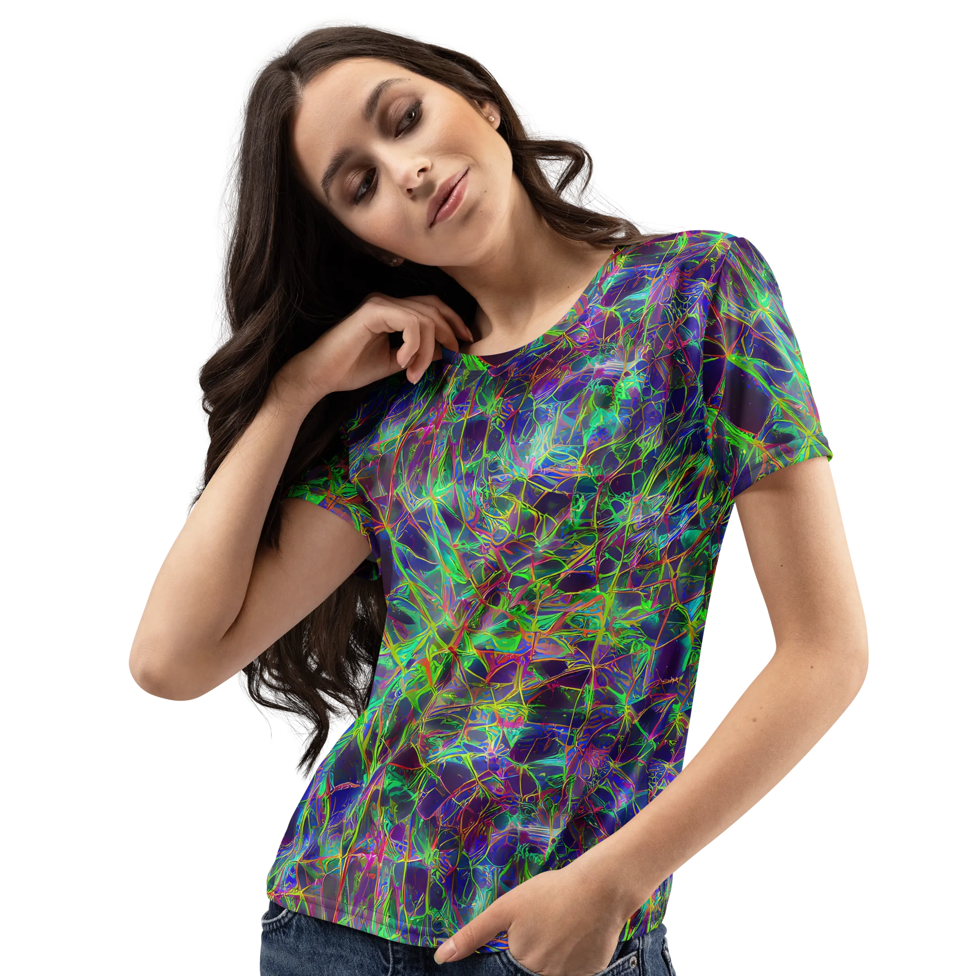 Kaleido Grove on Women's Crew Neck T-Shirt — Left Front