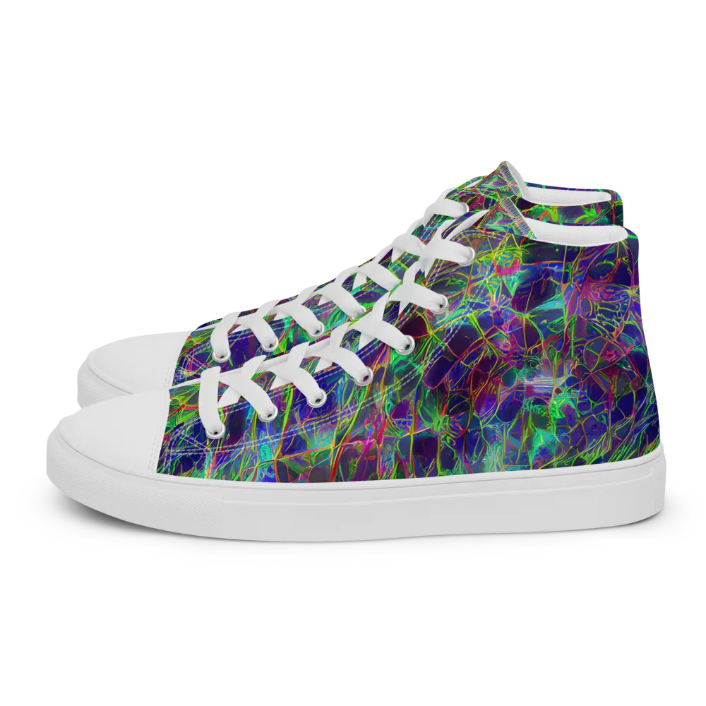 Kaleido Grove on Women's High Top Canvas Shoes — Left