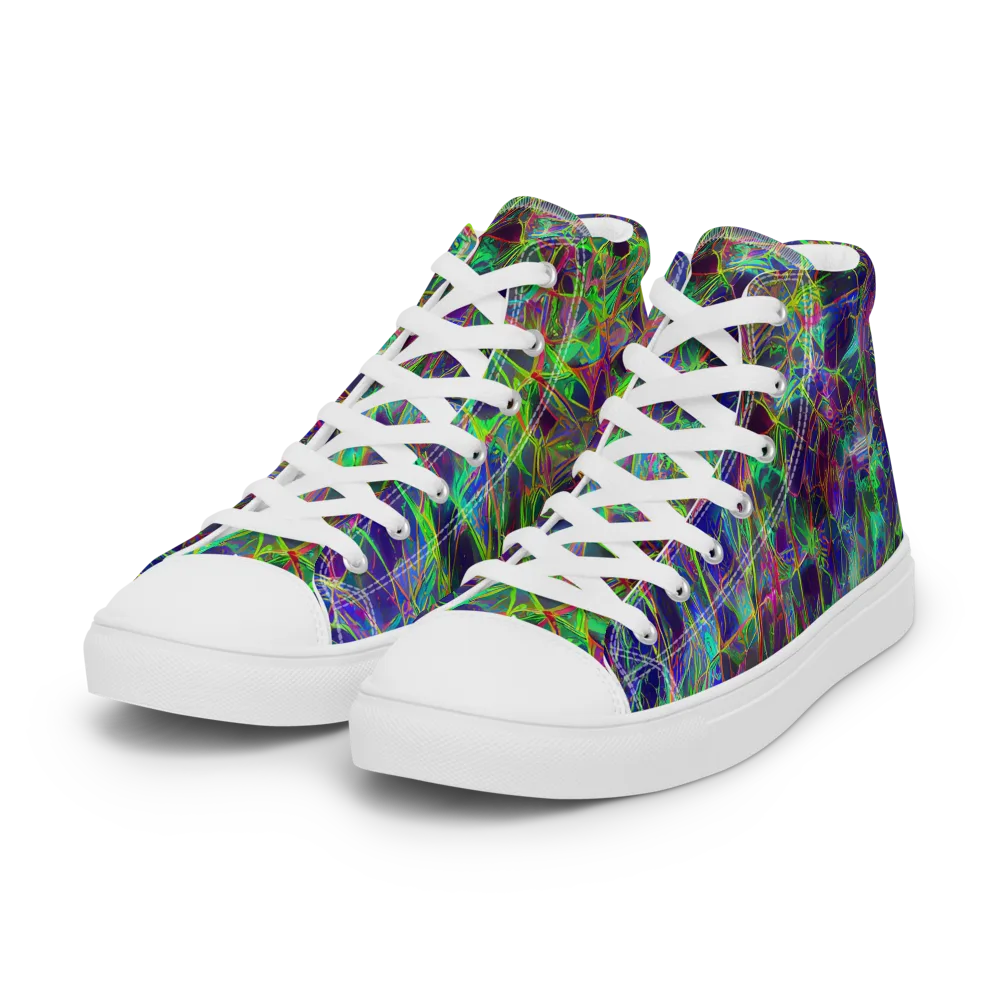 Kaleido Grove on Women's High Top Canvas Shoes — Left Front