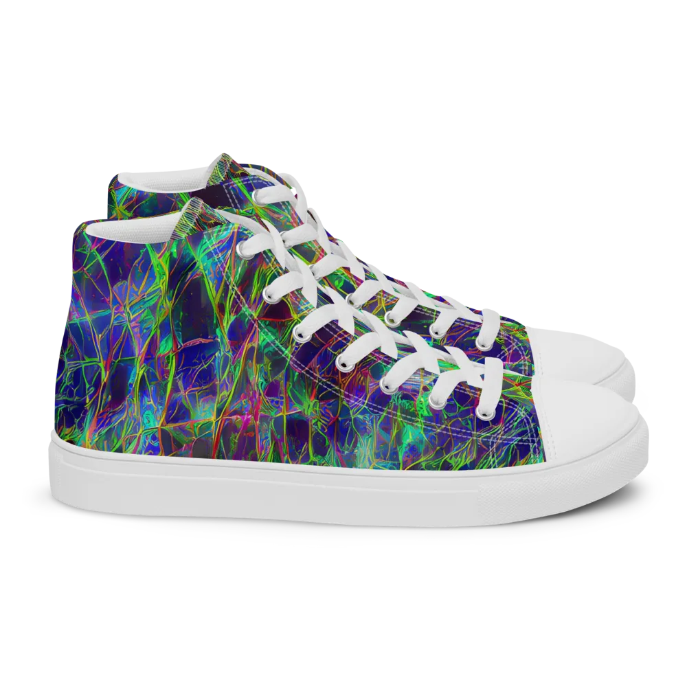 Kaleido Grove on Women's High Top Canvas Shoes — Right