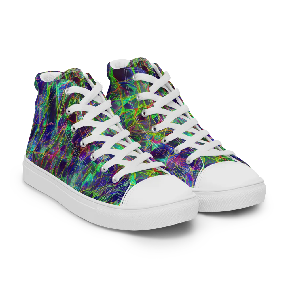 Kaleido Grove on Women's High Top Canvas Shoes — Right Front