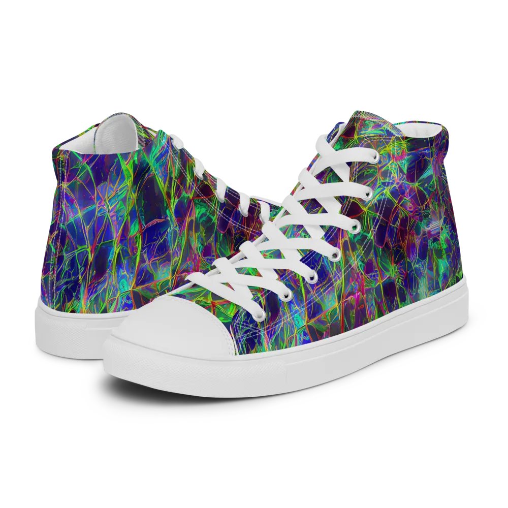 Kaleido Grove on Women's High Top Canvas Shoes — Left