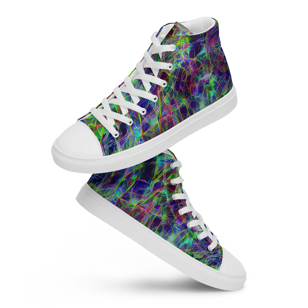 Kaleido Grove on Women's High Top Canvas Shoes — Front