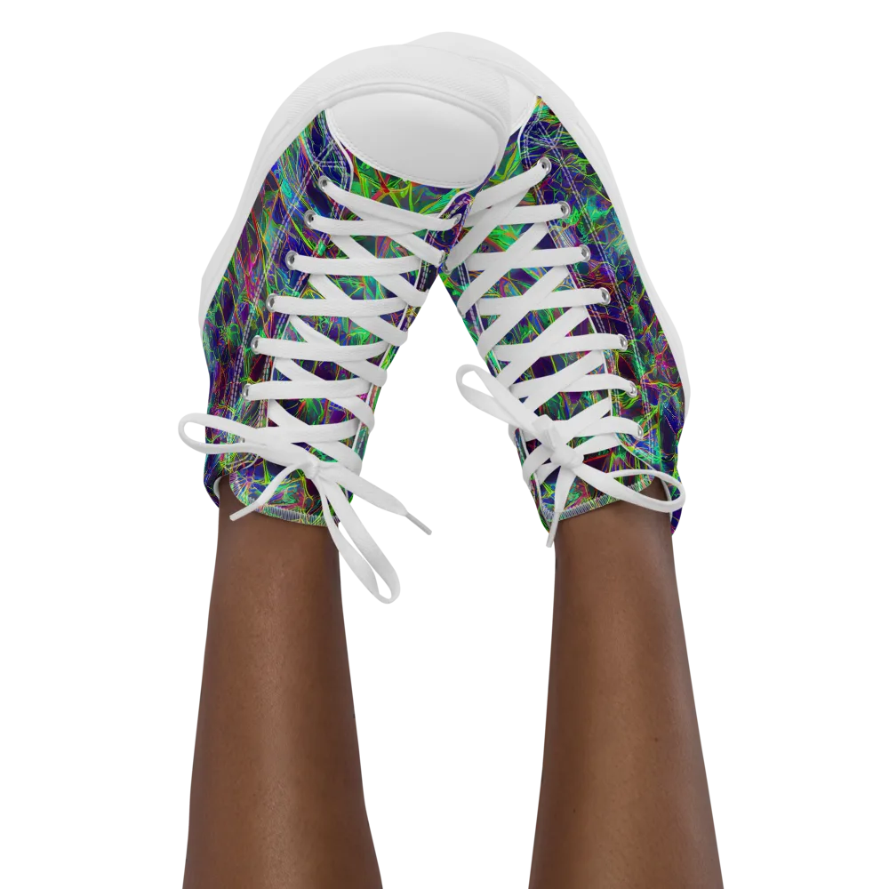 Kaleido Grove on Women's High Top Canvas Shoes — Front