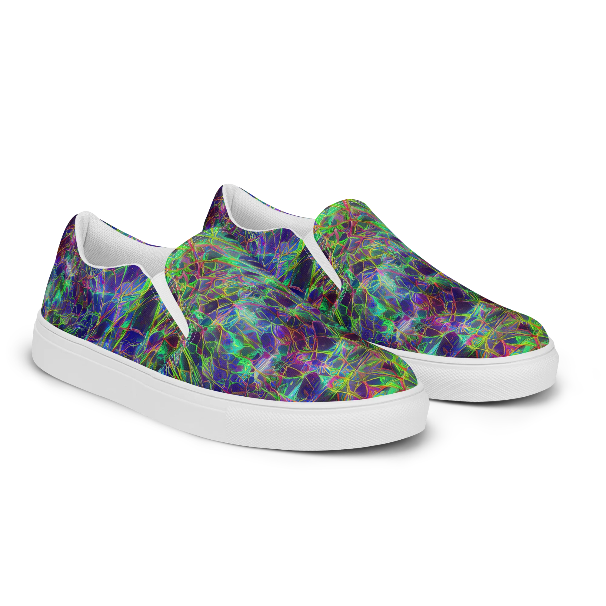 Kaleido Grove on Men's Slip-On Canvas Shoes — Right Front