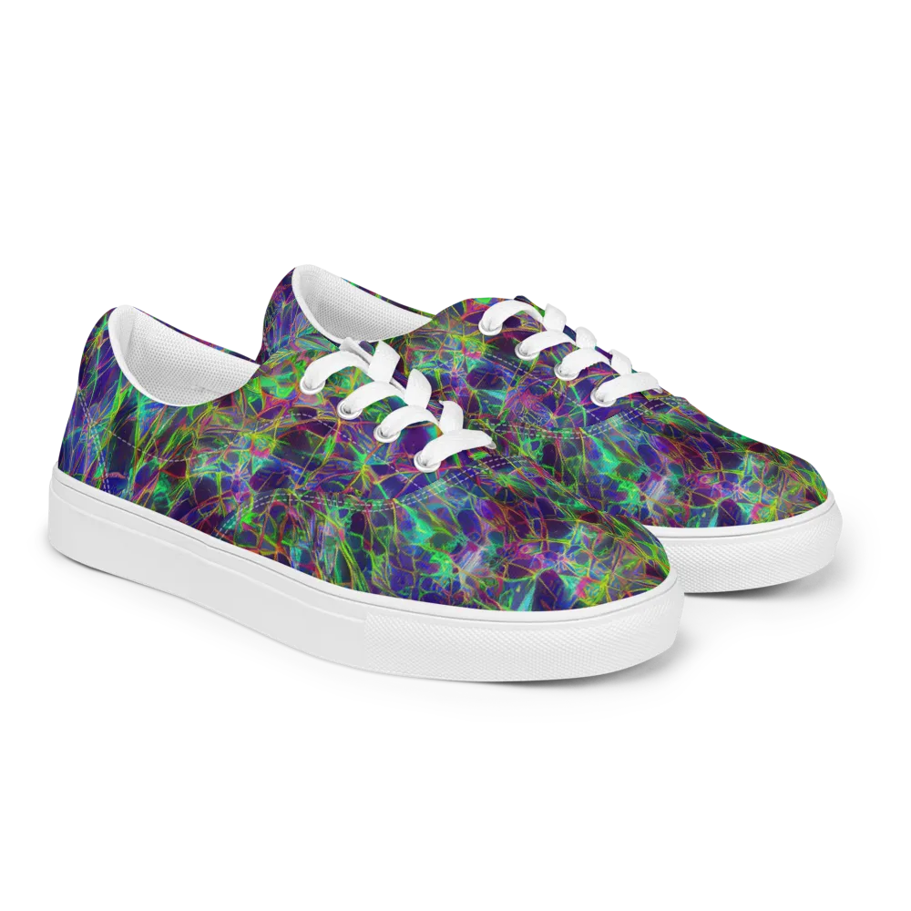 Kaleido Grove on Men's Lace-Up Canvas Shoes — Right Front