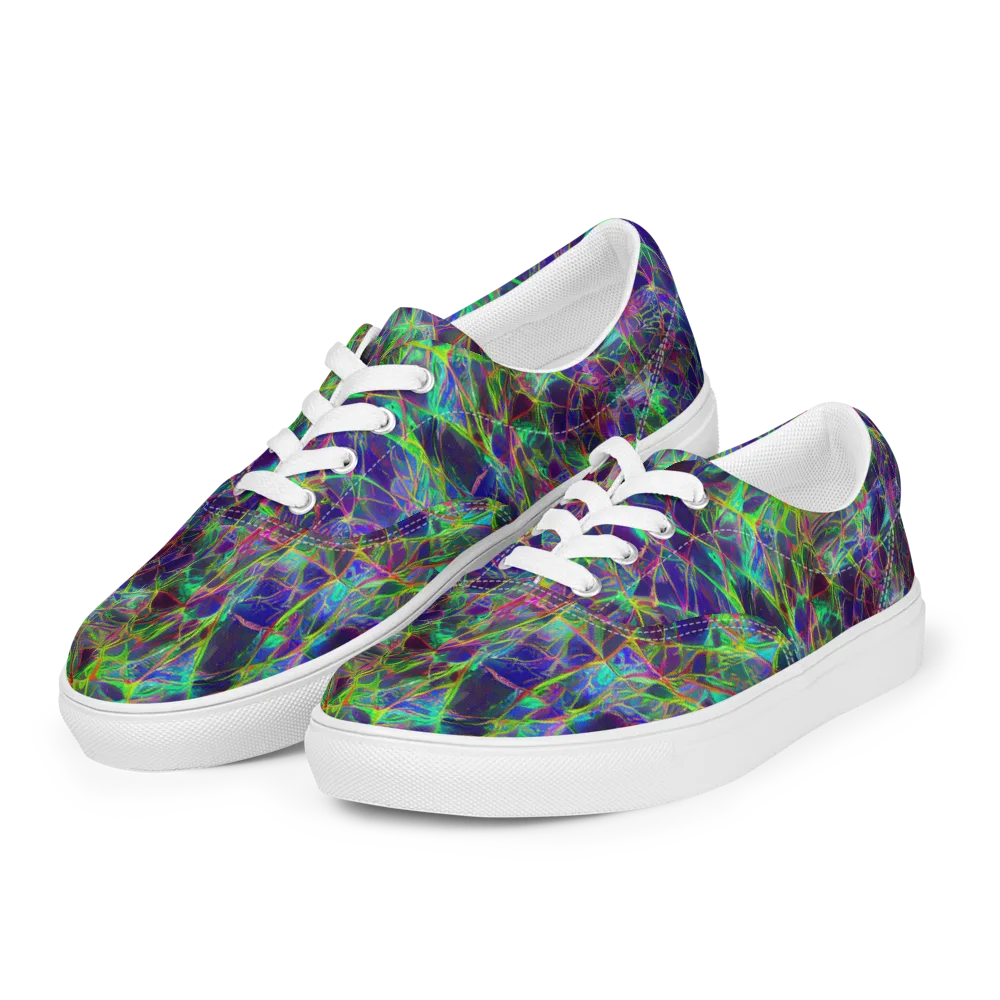 Kaleido Grove on Men's Lace-Up Canvas Shoes — Left Front