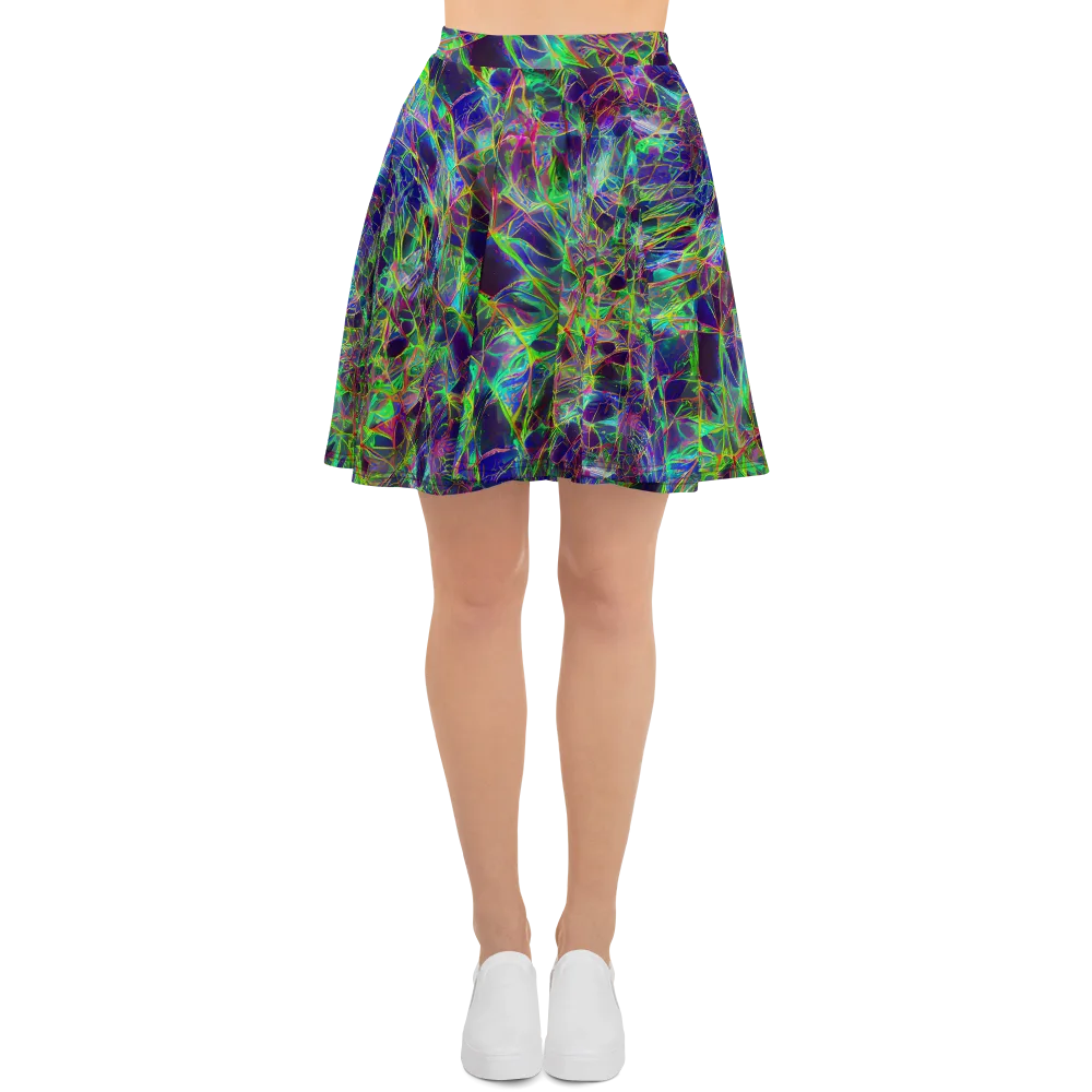 Kaleido Grove on Skater Skirt — Front