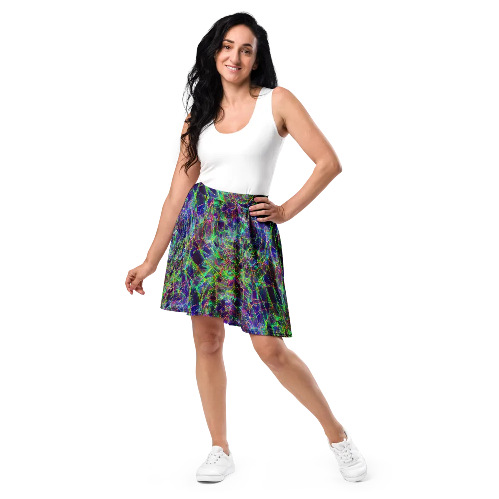 Kaleido Grove on Skater Skirt — Front