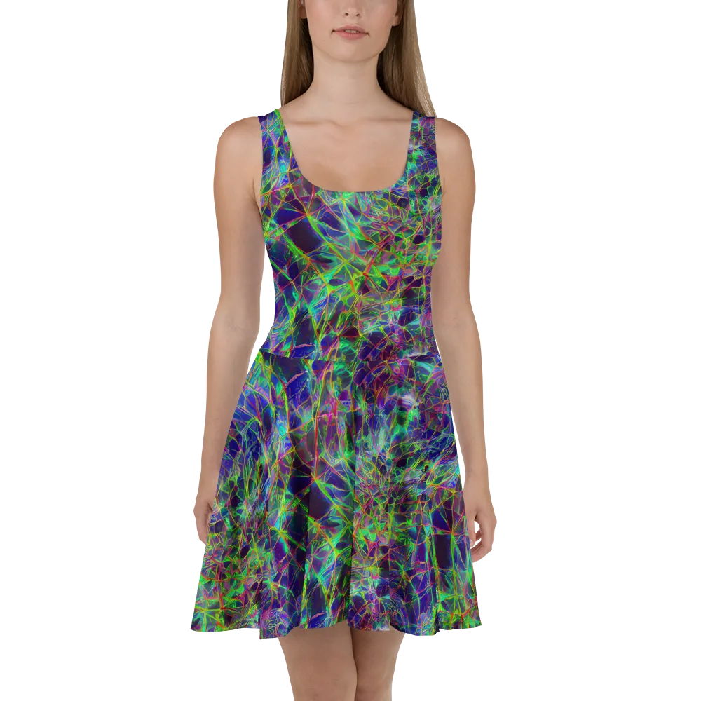 Kaleido Grove on Skater Dress — Front