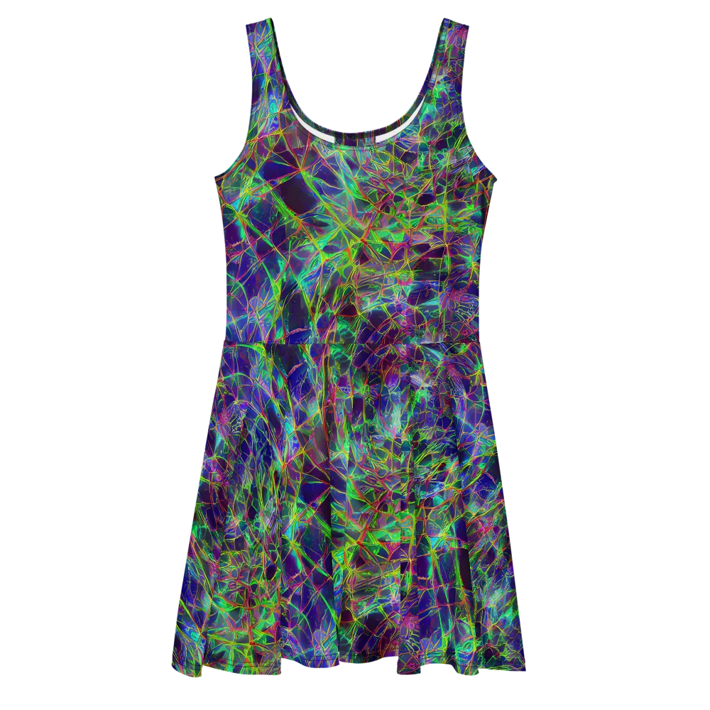 Kaleido Grove on Skater Dress — Front