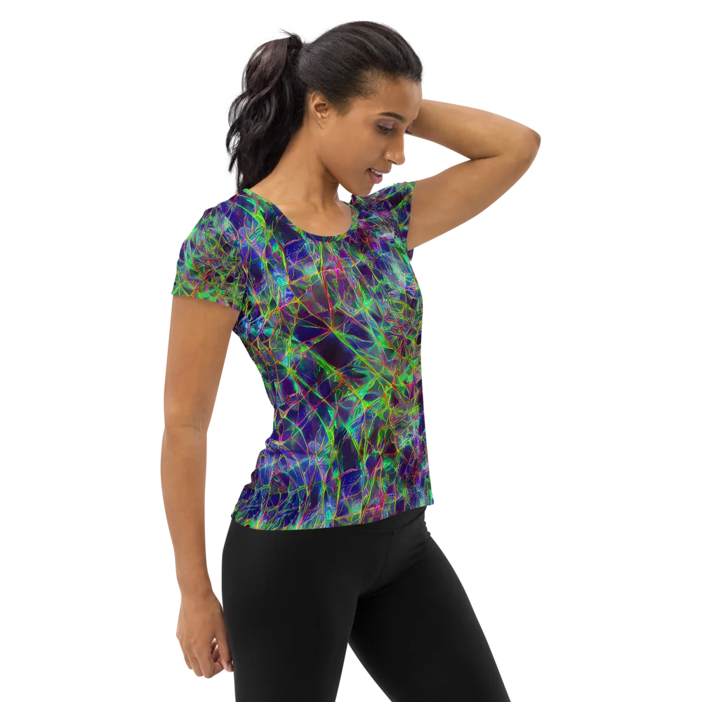 Kaleido Grove on Women's Athletic T-Shirt — Right