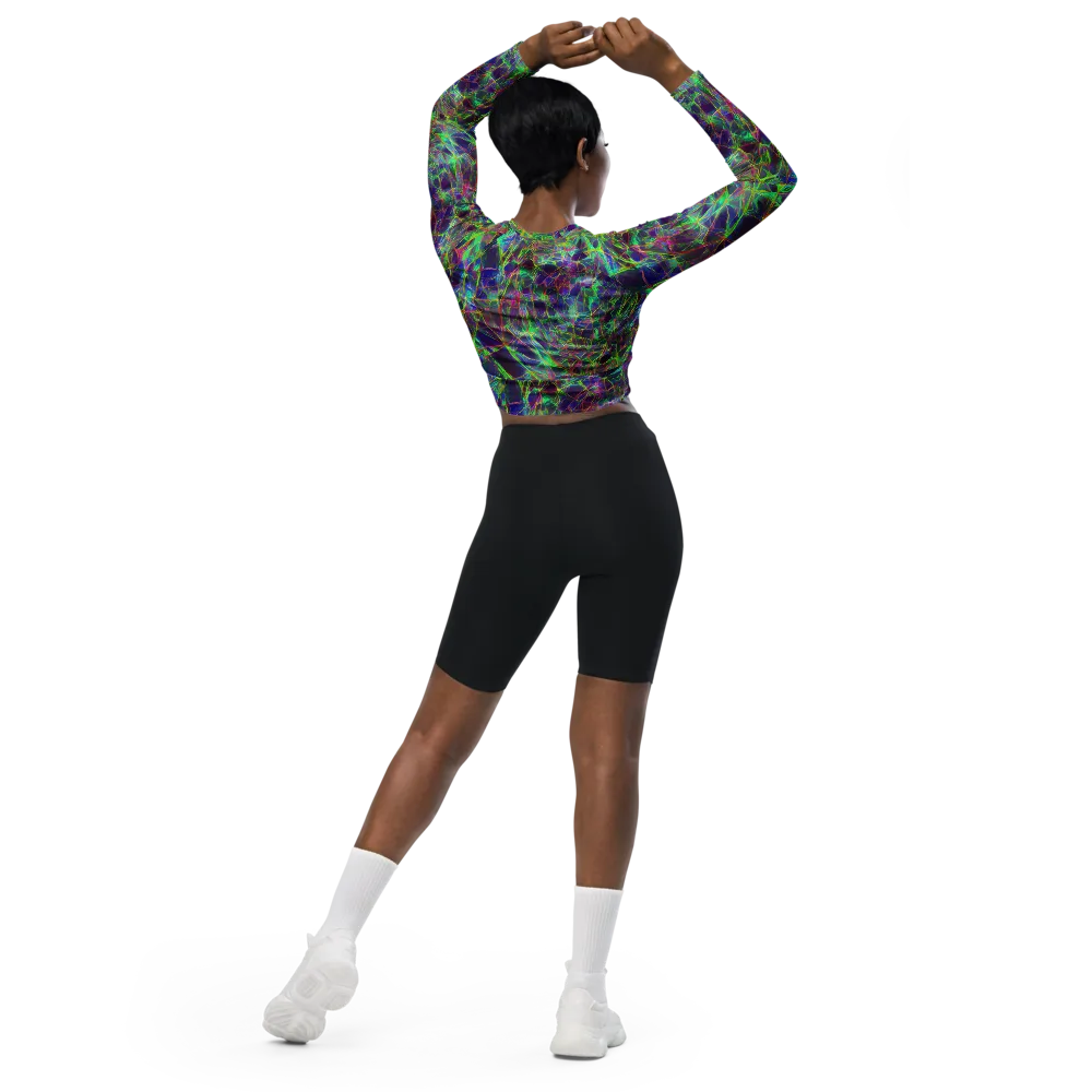 Kaleido Grove on Long Sleeve Crop Top — Back