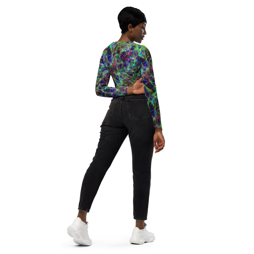 Kaleido Grove on Long Sleeve Crop Top — Right Back