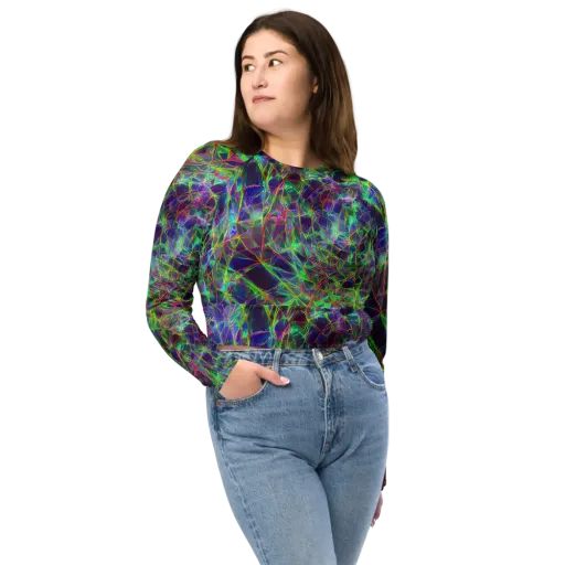 Kaleido Grove on a Long Sleeve Crop Top
