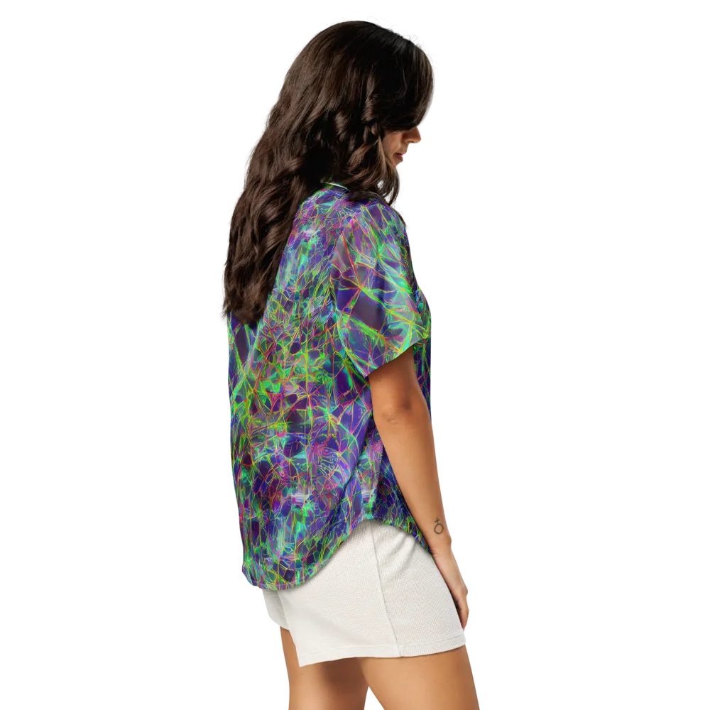 Kaleido Grove on Women's Short Sleeve Pajama Top — Right Back