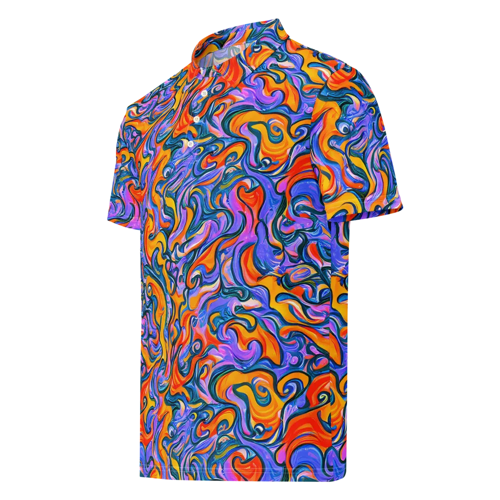 Kaleidoscopic Flux on Men's Slim Fit Polo Shirt — Left Front